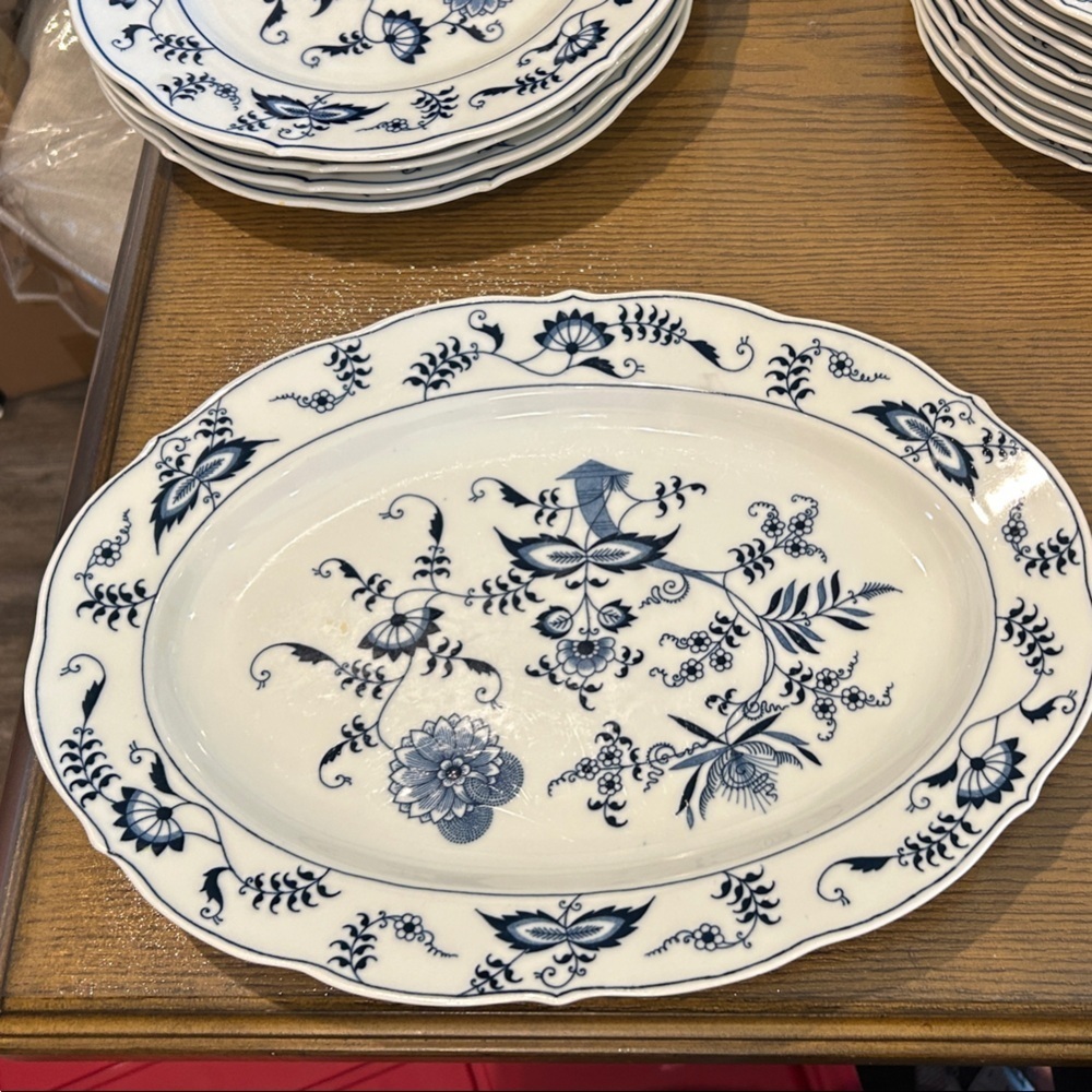 Vintage Blue Danube Serving Platter 14 inches by 10 inches - 1 platter left!